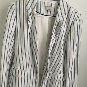 Loft Striped Linen Blend Modern Blazer , size 2